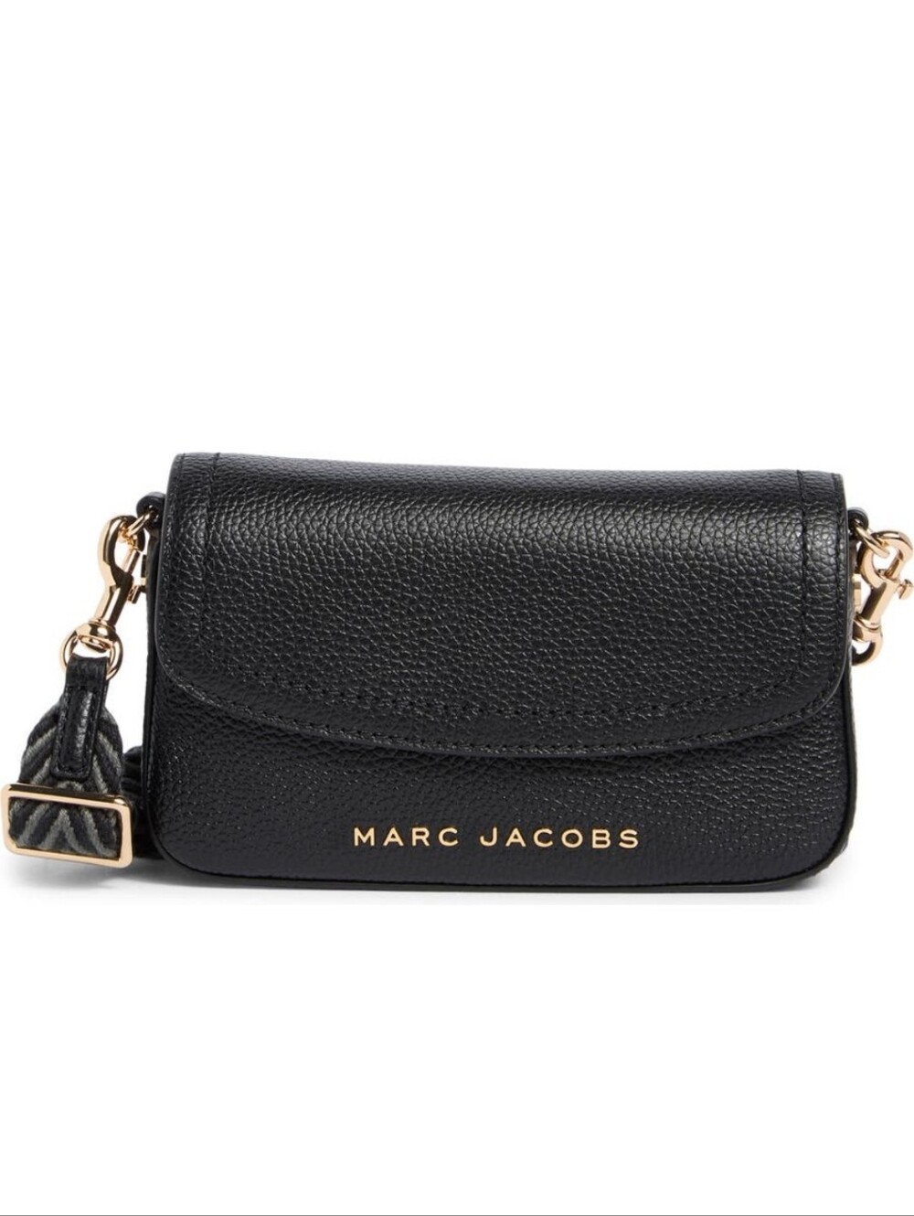 Marc Jacobs Groove Mini Black Pebbled Leather Crossbody with Gold Hardware